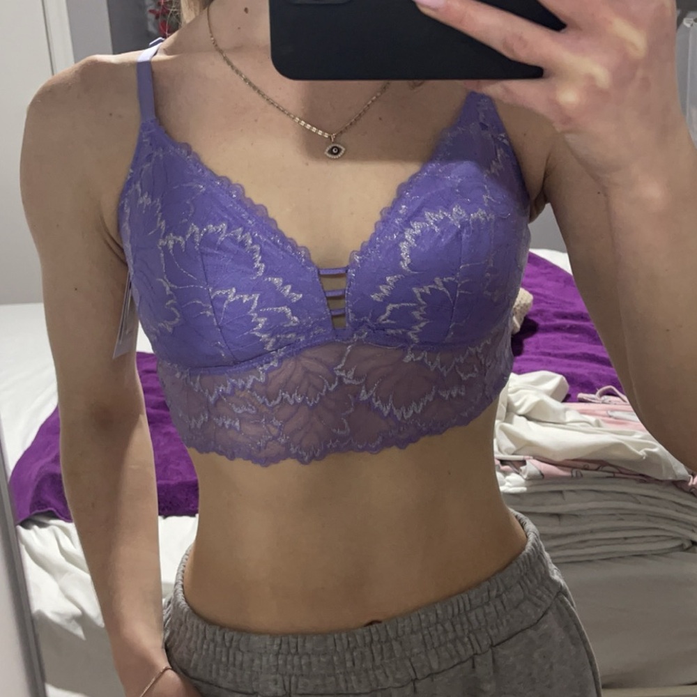 Purple lace bralette